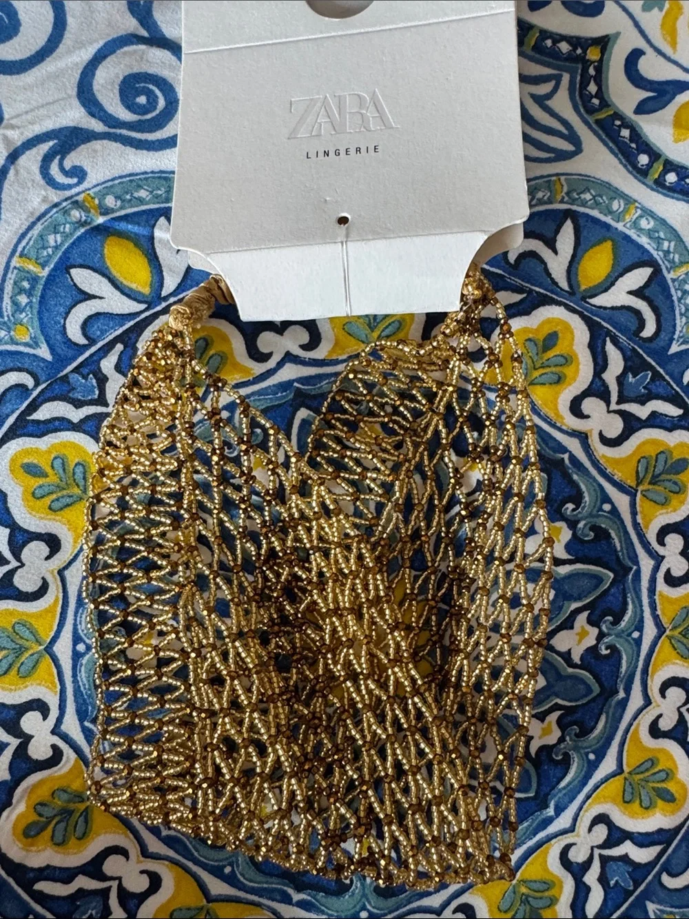 Zara Gold Beaded Collar Necklace/Headpiece